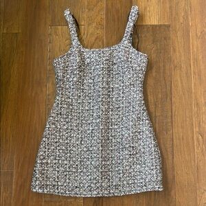 Zara Textured Short Dress Tweed Purple Sparkle NWT Sheath Size Small